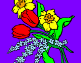 Disegno Mazzo di fiori pitturato su fiori