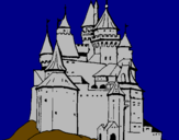 Disegno Castello medievale  pitturato su jacopo