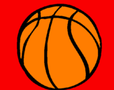 Disegno Pallone da pallacanestro pitturato su patti