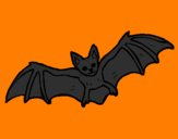 Disegno Pipistrello in volo  pitturato su sara