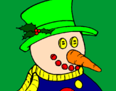 Disegno Pupazzo con il naso di carota  pitturato su okoko
