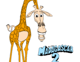 Disegno Madagascar 2 Melman pitturato su tommaso