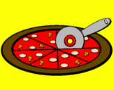 Disegno Pizza pitturato su FRANCESCO CAPASSO
