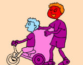 Disegno Triciclo pitturato su jacopo