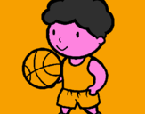 Disegno Giocatore di pallacanestro  pitturato su MATTIA