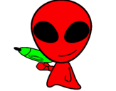 Disegno Alieno II pitturato su alfonso