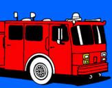 Disegno Camion dei pompieri pitturato su Davide