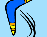 Disegno Boomerang pitturato su giovanni