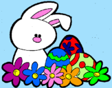 Disegno Coniglietto di Pasqua  pitturato su kiki9c