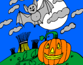 Disegno Halloween paesaggio pitturato su tuuuuuuuuuuuunel