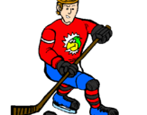 Disegno Giocatore di hockey su ghiaccio pitturato su anna