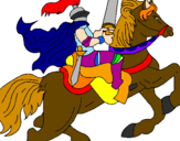 Disegno Cavaliere a cavallo pitturato su tiziano