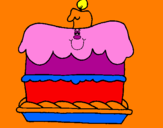 Disegno Torta di compleanno  pitturato su roberta