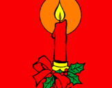 Disegno Candela di Natale pitturato su candela