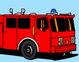 Disegno Camion dei pompieri pitturato su tony