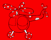 Disegno Elicottero decorato  pitturato su anónimo