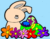 Disegno Coniglietto di Pasqua  pitturato su Franceca Leahu