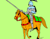 Disegno Cavallerizzo a cavallo  pitturato su MAGGYE