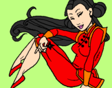 Disegno Principessa ninja  pitturato su emma