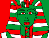 Disegno Tutankamon pitturato su marco