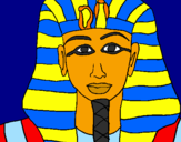 Disegno Tutankamon pitturato su sara