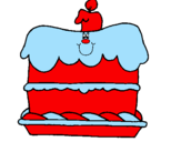 Disegno Torta di compleanno  pitturato su NOEMI