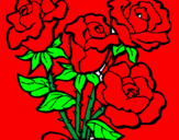 Disegno Mazzo di rose  pitturato su w lazio