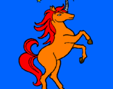 Disegno Unicorno pitturato su alex anni 4
