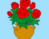 Disegno Vaso di fiori pitturato su  alice