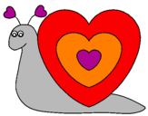 Disegno Lumachina cuore  pitturato su rebecca andretta