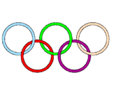 Disegno Anelli dei giochi olimpici  pitturato su valeria