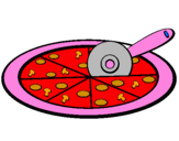 Disegno Pizza pitturato su alice