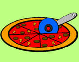 Disegno Pizza pitturato su CRISTIANO