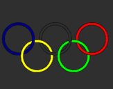 Disegno Anelli dei giochi olimpici  pitturato su ciao