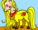 Disegno Pony pitturato su nilia