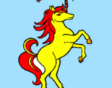 Disegno Unicorno pitturato su alessia