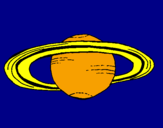 Disegno Saturno pitturato su anna
