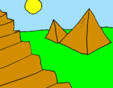 Disegno Piramidi pitturato su laura