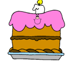 Disegno Torta di compleanno  pitturato su simone 