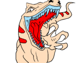 Disegno Velociraptor  II pitturato su dalila