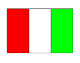 Disegno Francia pitturato su Bandiera Italia