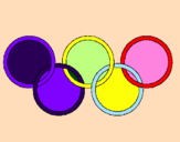 Disegno Anelli dei giochi olimpici  pitturato su sissi
