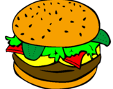 Disegno Hamburger completo  pitturato su salvo 
