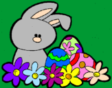 Disegno Coniglietto di Pasqua  pitturato su alessia schiavi