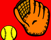 Disegno Guanto da baseball e pallina pitturato su Pietro e Rossana
