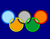 Disegno Anelli dei giochi olimpici  pitturato su irene martini