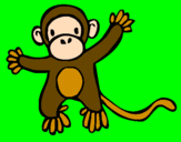 Disegno Scimmietta pitturato su BOBBY