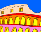 Disegno Colosseo pitturato su giangi