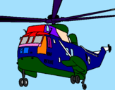 Disegno Elicottero di salvataggio  pitturato su samuel loris russo
