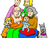 Disegno Famiglia pitturato su zaayra